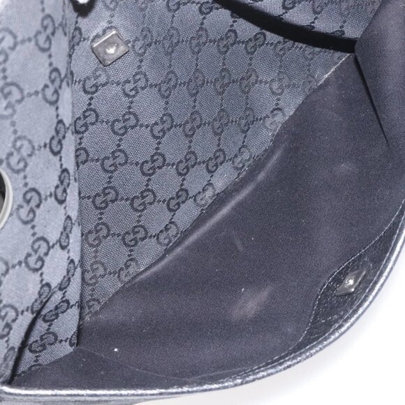 GUCCI GG Canvas Shoulder Bag Silver Black 121023 Auth - Picture 14 of 16